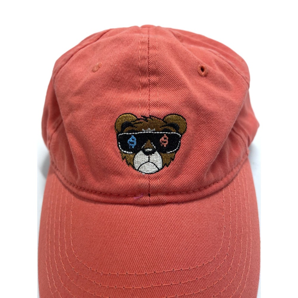 Blackjack DMD hat cap 100% cotton bear adjustable coral orange